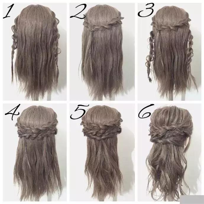 女神瀑布编发教程图解,一款附有知性女神气质的编发教程