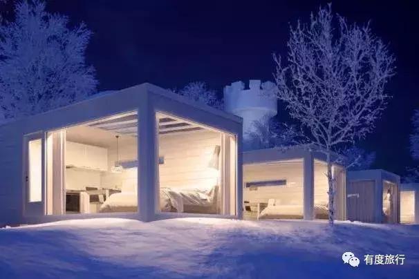 芬兰极光玻璃屋高清大图,芬兰玻璃屋极光横屏