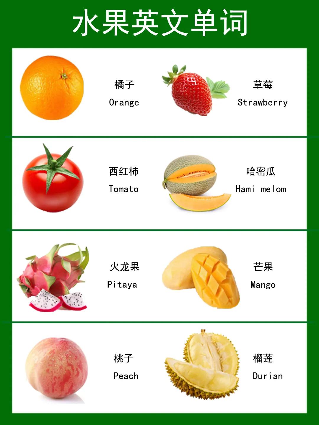 蔬菜和水果的英文单词是什么,各种水果的英文单词加音标怎么念