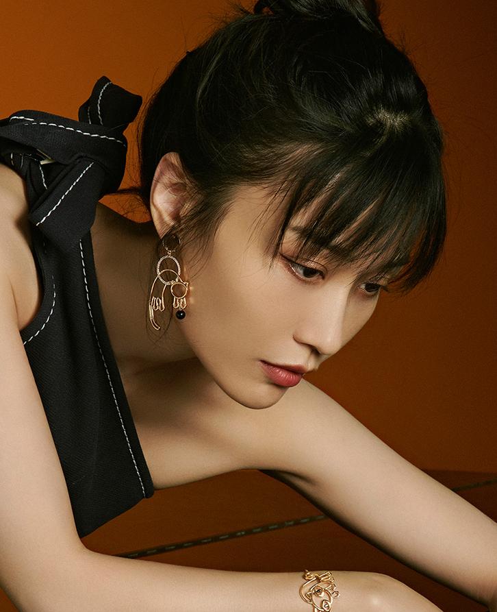 田沅同款HEFANGJewelry不对称猫咪耳夹!没耳洞的女孩也可以戴哦