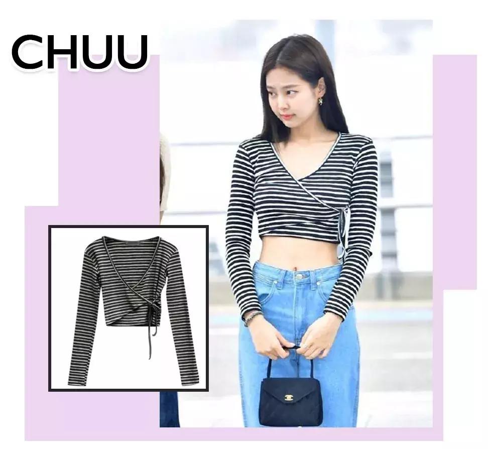 泫雅jennie条纹针织衫,泫雅私服小红鞋