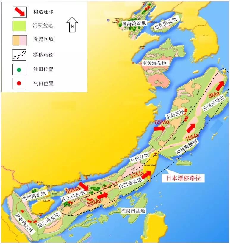 日本从中国裂解漂移-顺路生成了东海南海盆地和油气田？