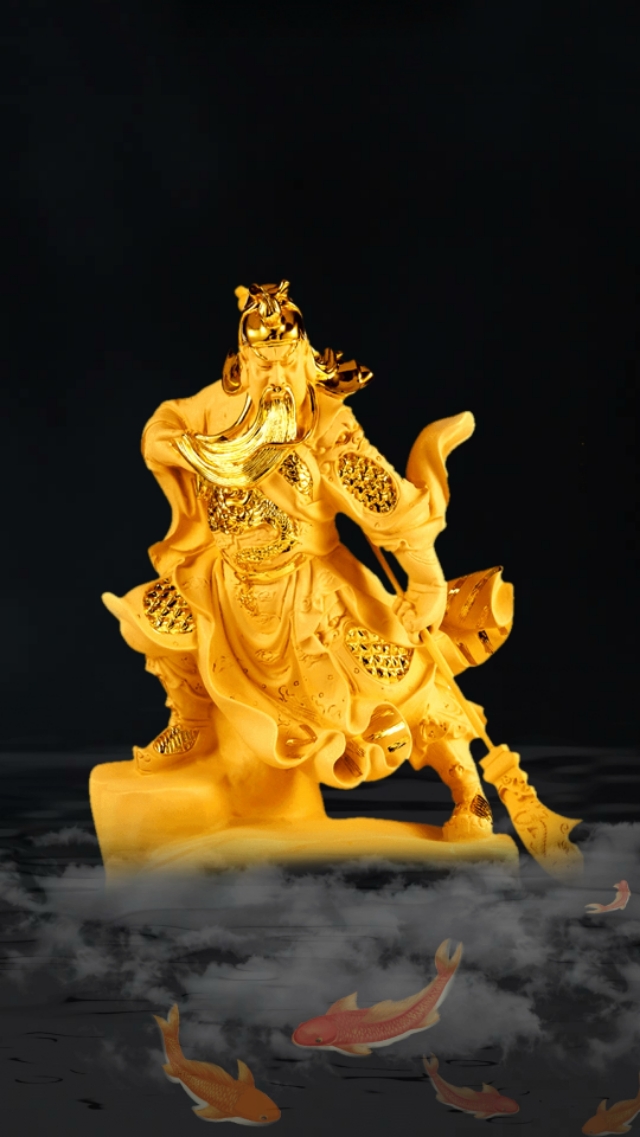 关羽武财神壁纸手机,三国关公手机壁纸