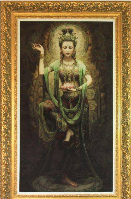 适合客厅的刺绣画,中国最好的刺绣油画