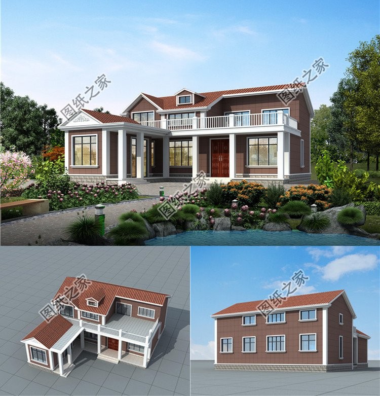 农村自建七字型小别墅,农村占地150平七字型二层小别墅