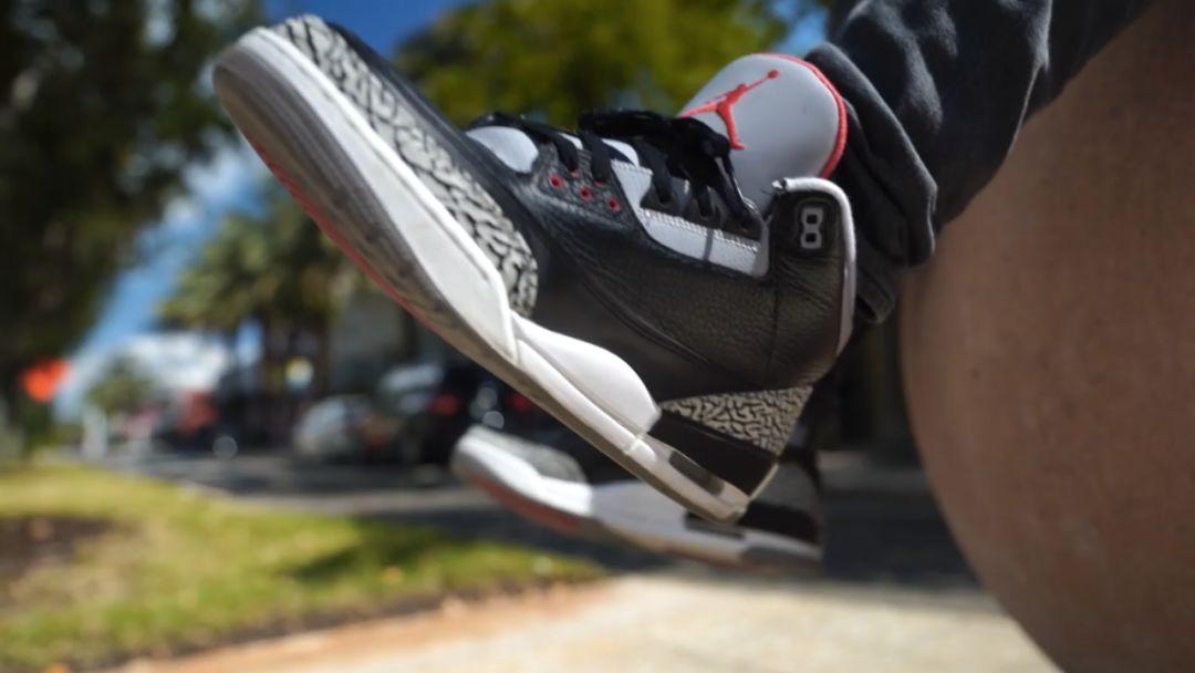 藤原浩都偏爱！AirJordan3“黑水泥”，爆穿5年后是什么样？