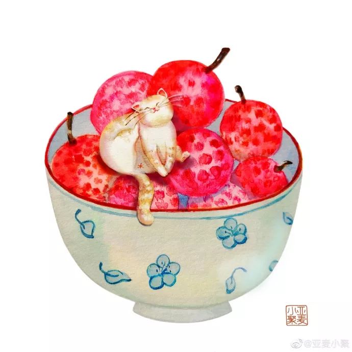 可爱的橘猫插画,一组可爱的治愈系猫咪插画