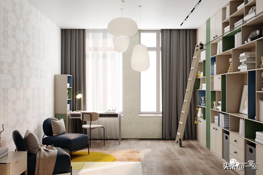 餐厅书房一体设计,书房客房一体设计
