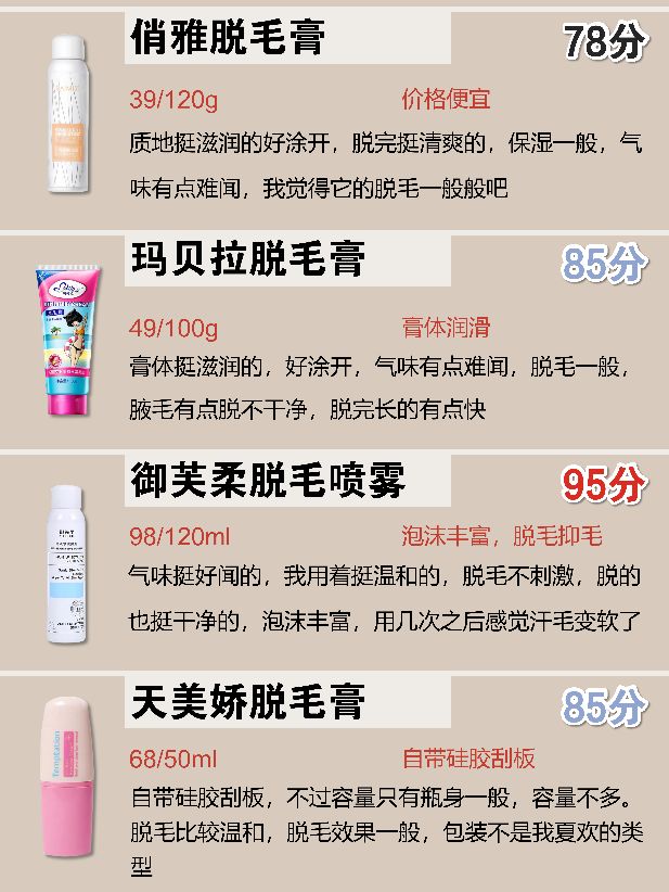 脱毛膏测评哪款最好用,脱毛膏又便宜又好用推荐测评