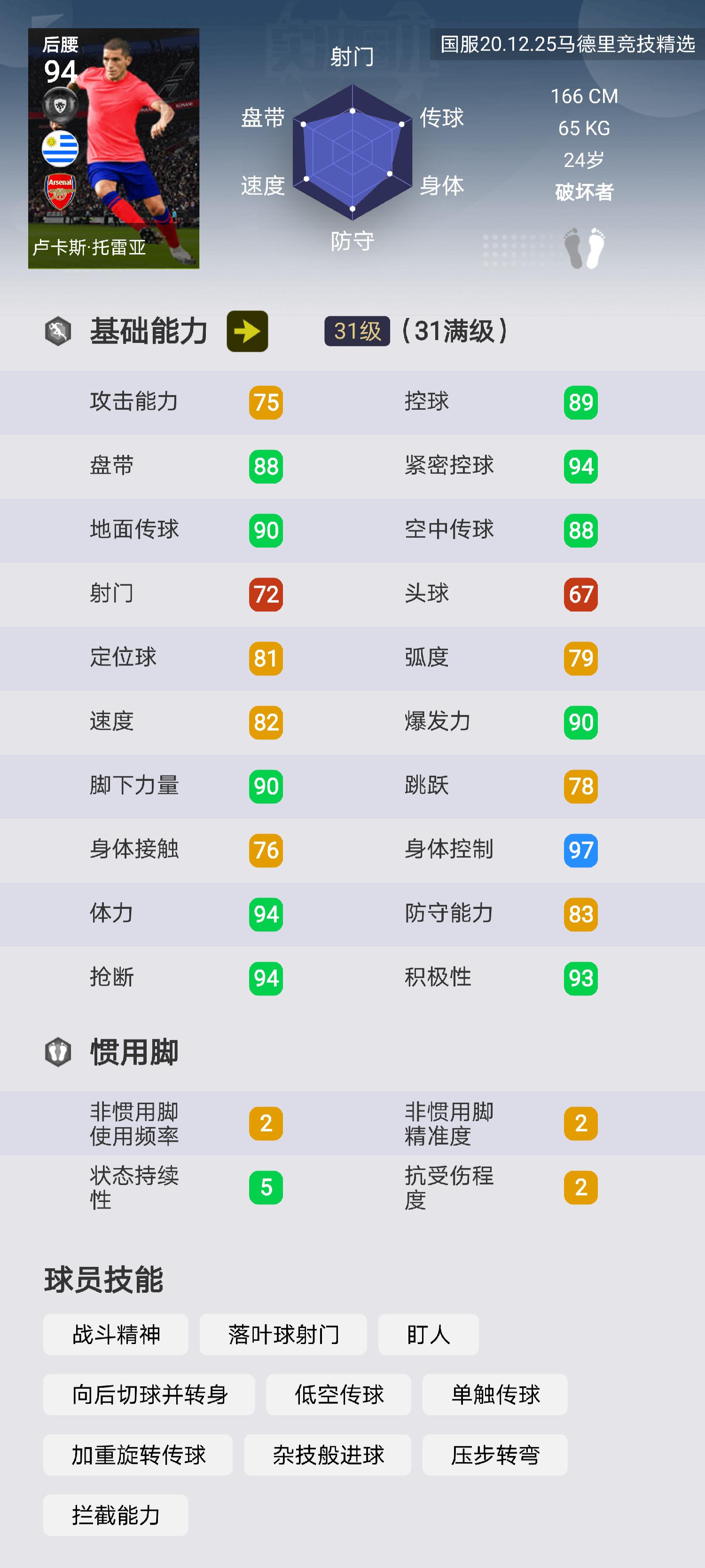 实况足球马竞弗兰评测,实况足球马竞