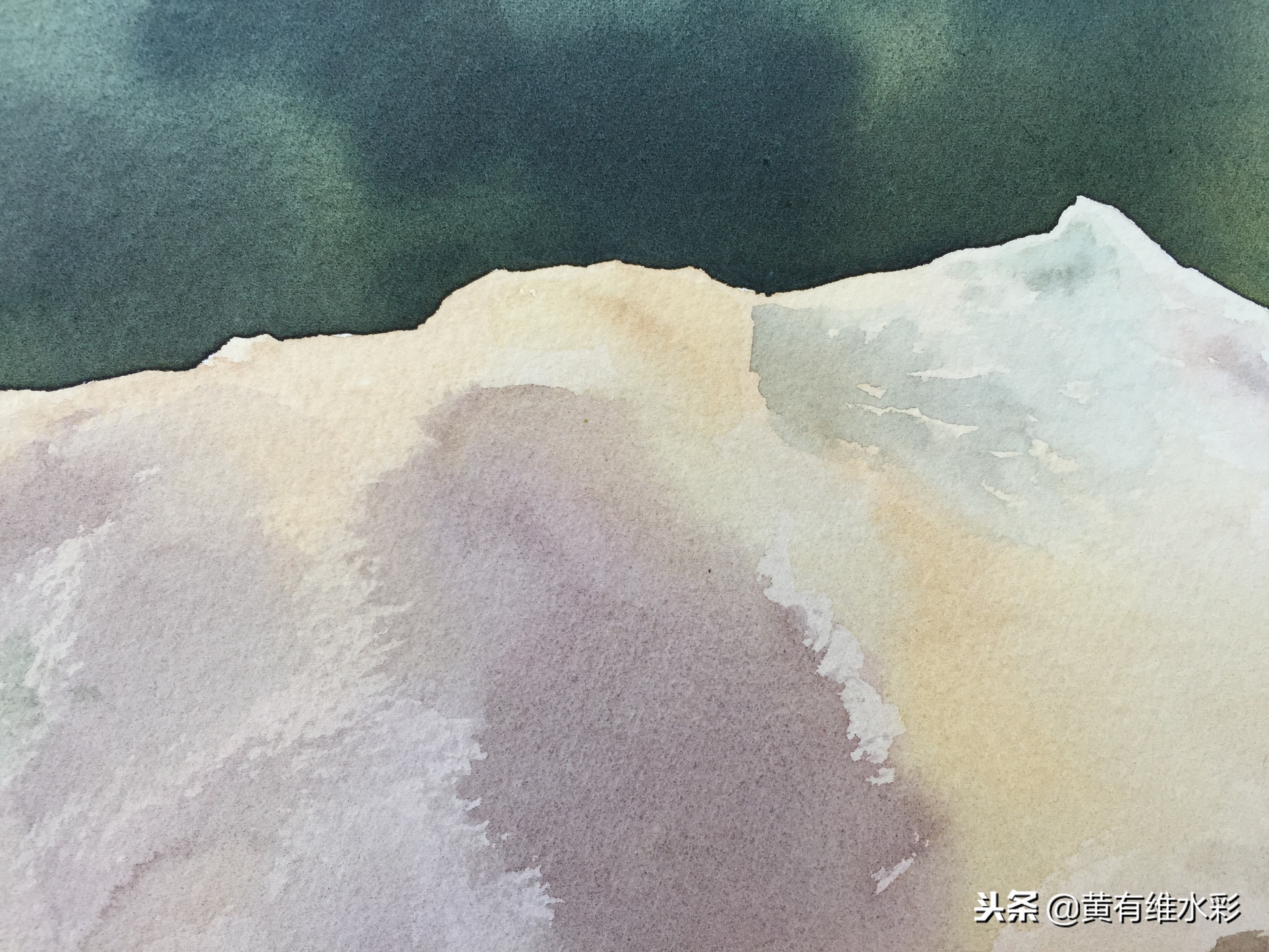 石头水彩风景画,石头水彩画入门教程视频