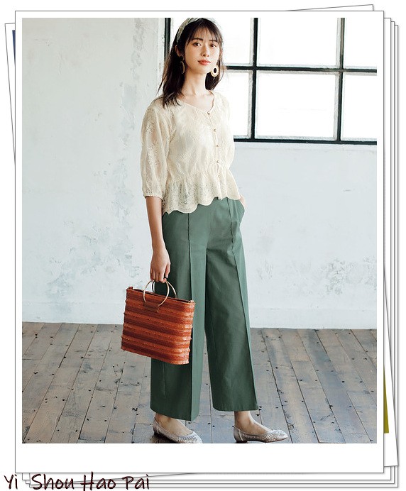 亚麻垂感裤搭配,杏色阔腿亚麻裤的搭配