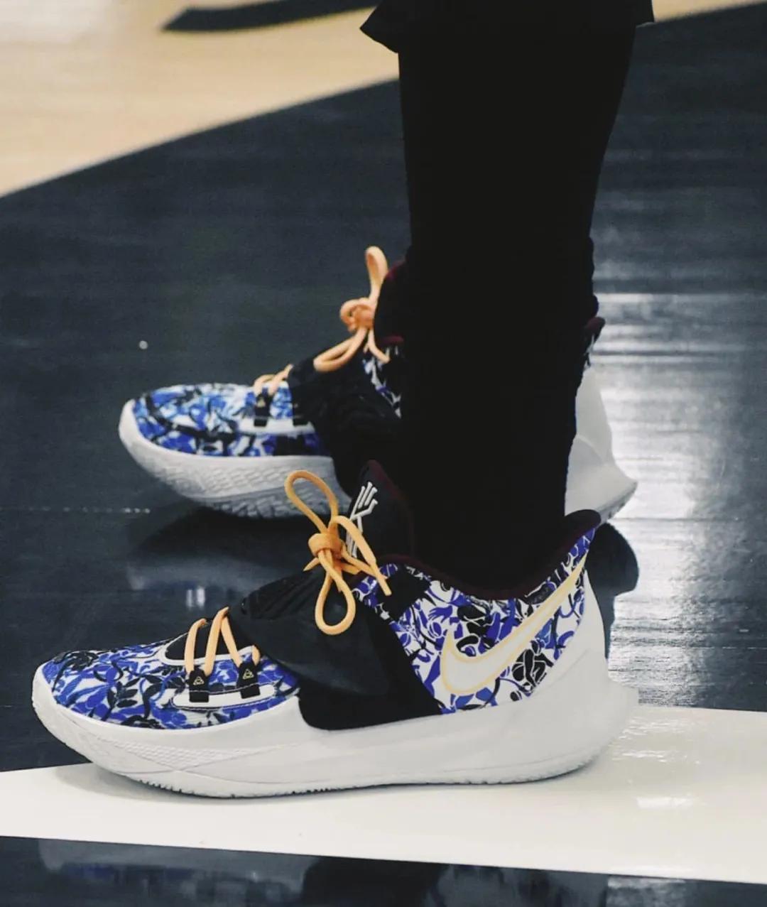 欧文穿欧文7打球图片,nba上脚欧文7紫黄破晓