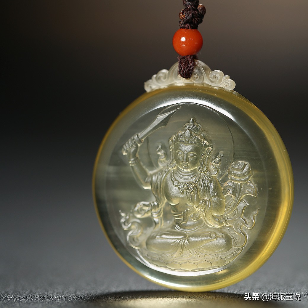 密教石刻造像,水晶内雕密宗佛像