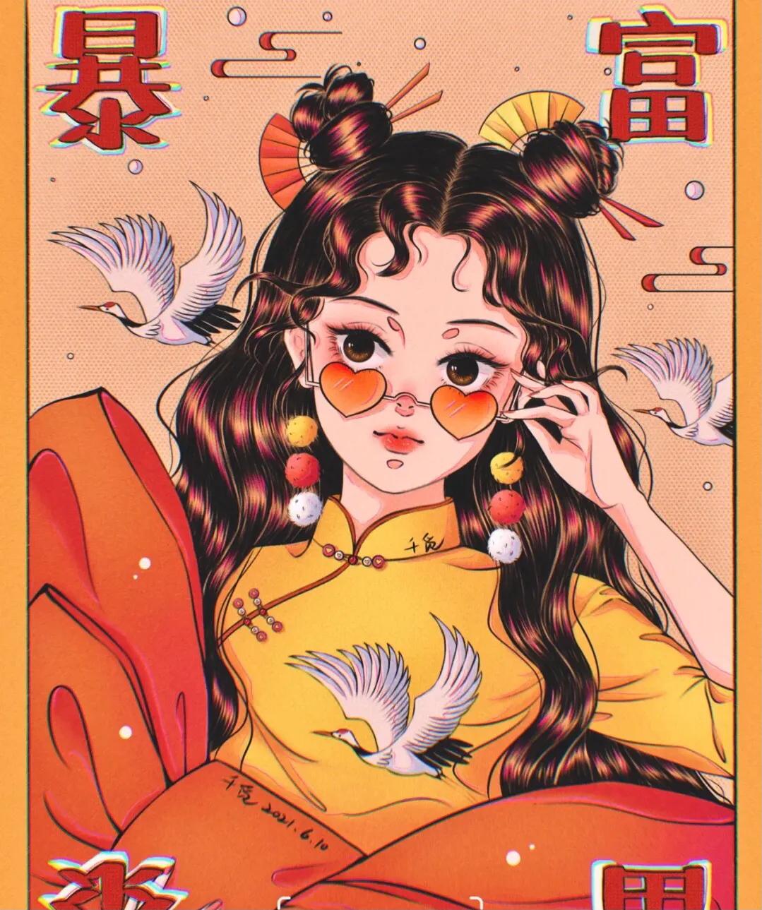 国潮风图片旗袍,国潮风图片背景