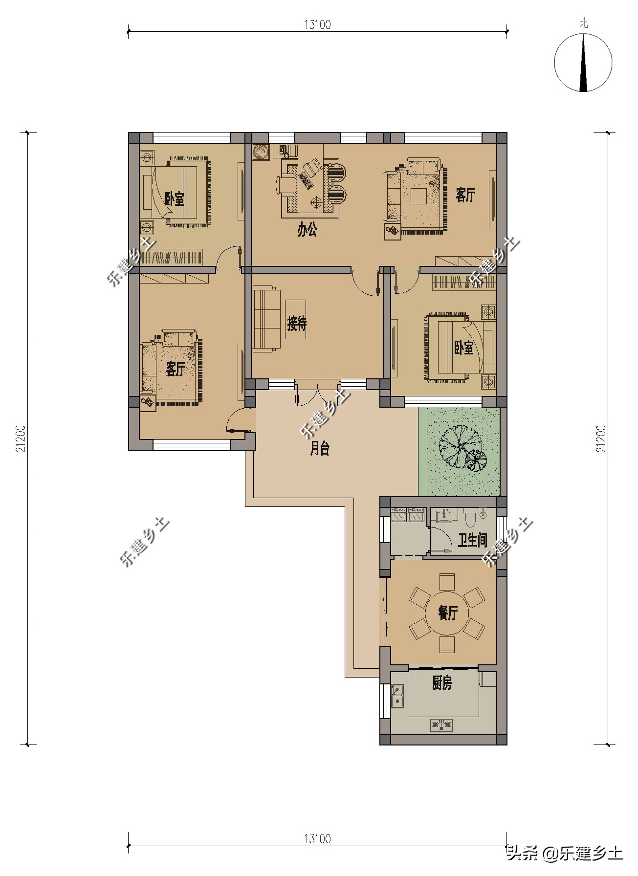 河间市两层新中式别墅,河间1000万别墅
