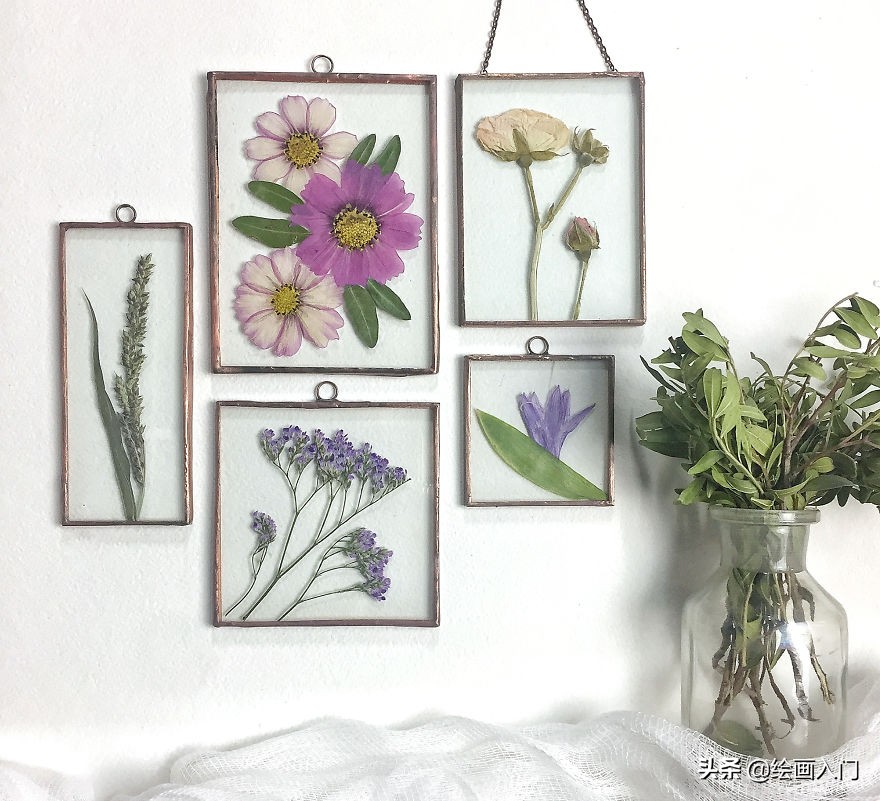 墙壁仿真花装饰创意,玻璃鲜花