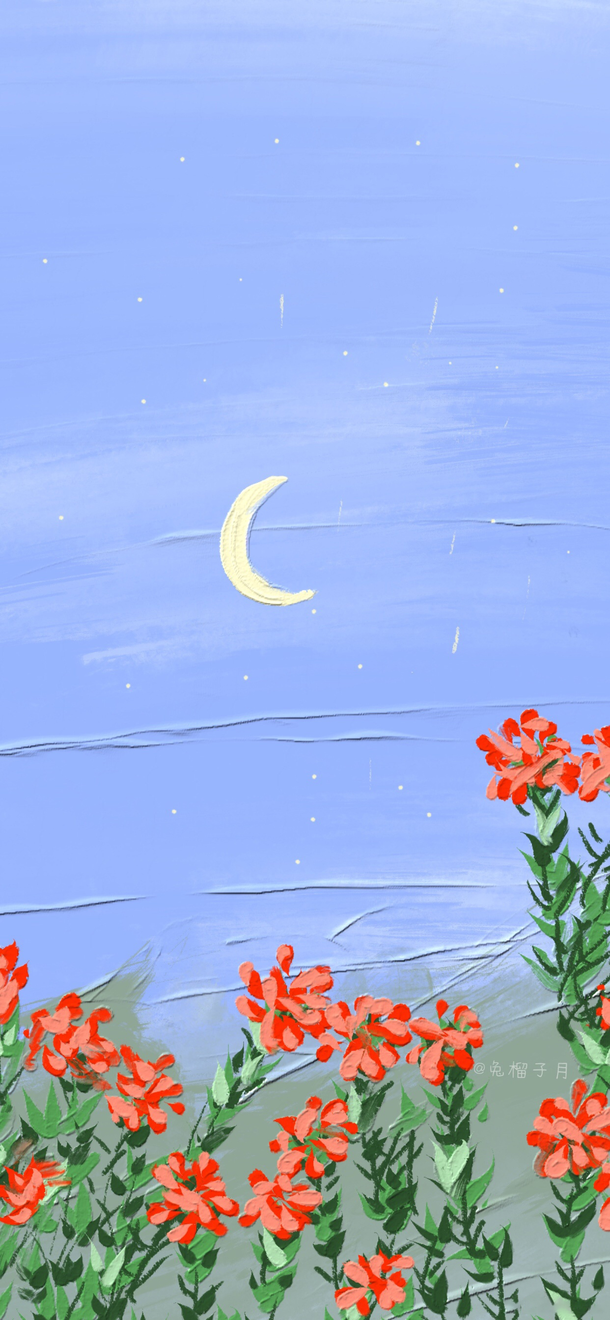 小清新油画壁纸插画,可爱又仙气的油画壁纸左下角取图