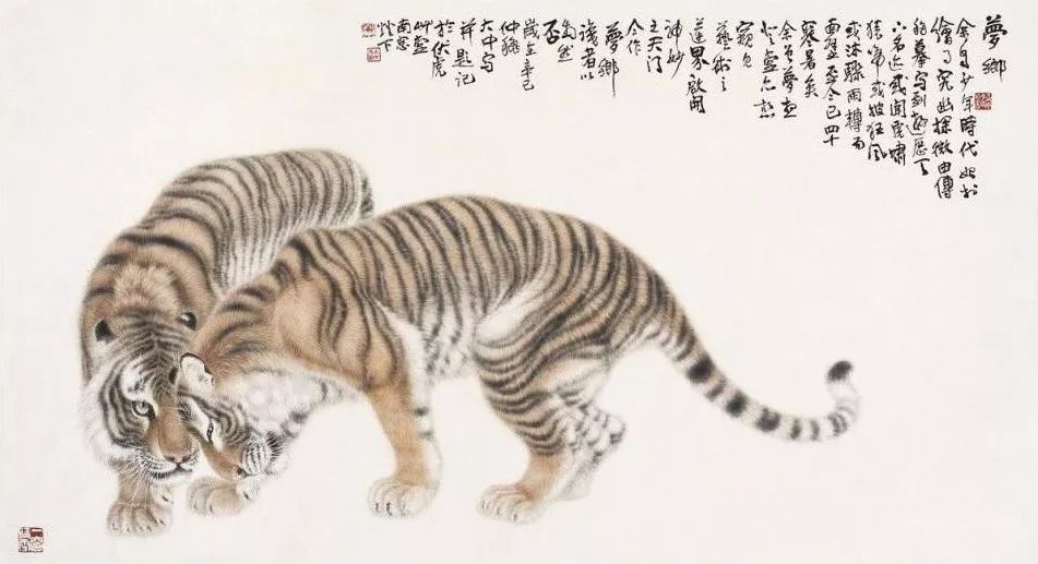他笔下的虎充满了人的柔情与善意