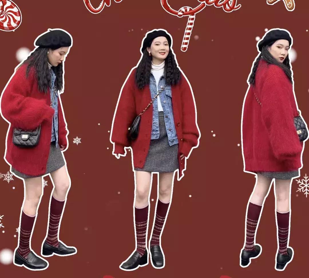 新年穿搭大赏小个子红色,高级感高个子精致红色春秋穿搭