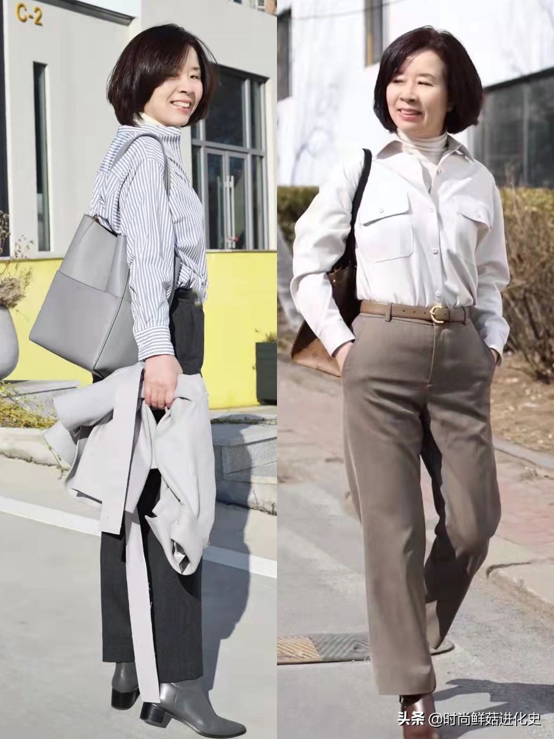 放弃你的“小黑裤”吧!今秋“卡其灰裤”火了,五六十岁穿更时髦