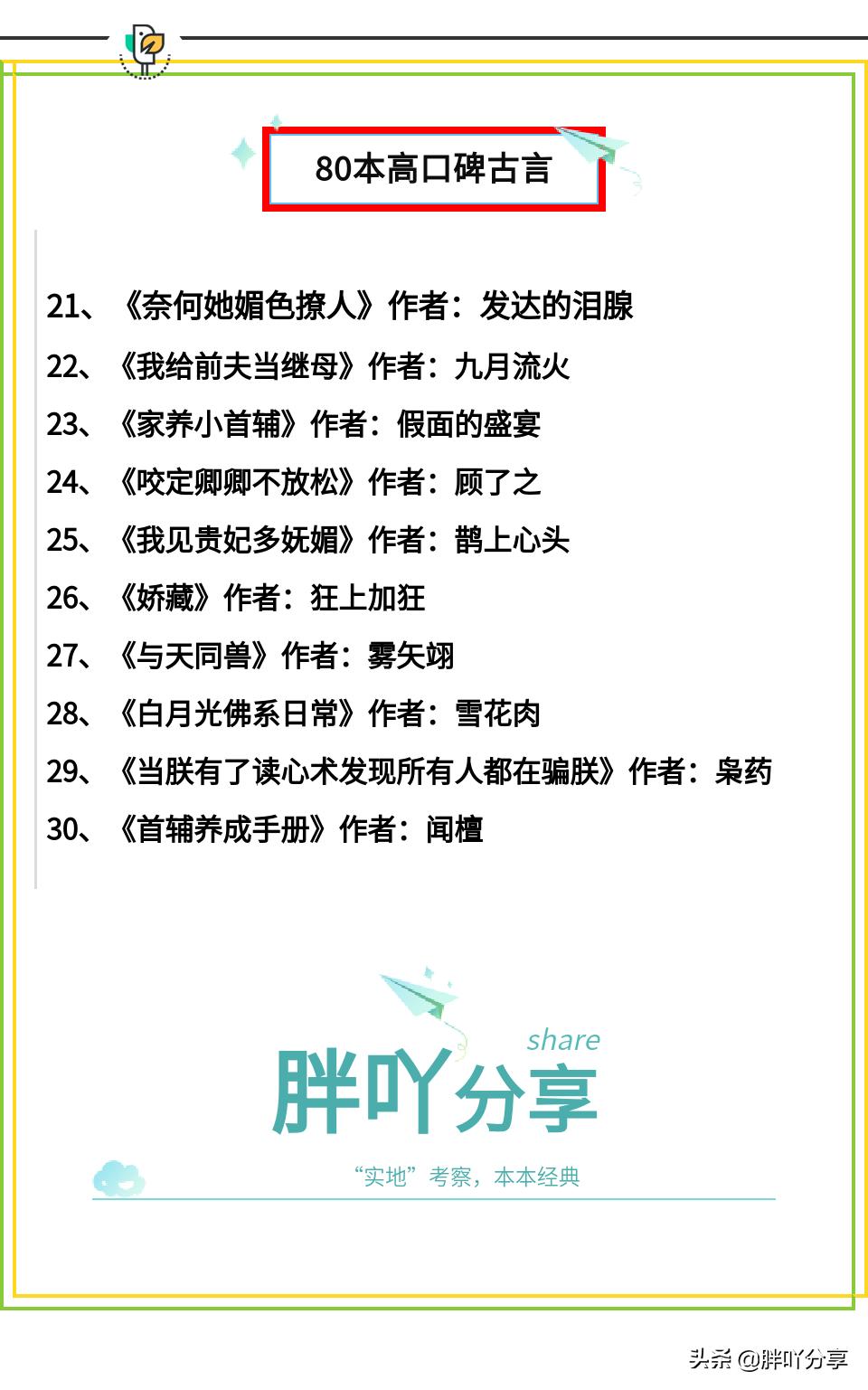强烈推荐100篇古言甜宠文先婚后爱,好看高质量的古言甜宠文推荐