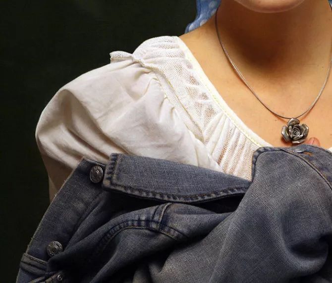 冷军的画作被误以为照片,冷军给女学生画肖像画