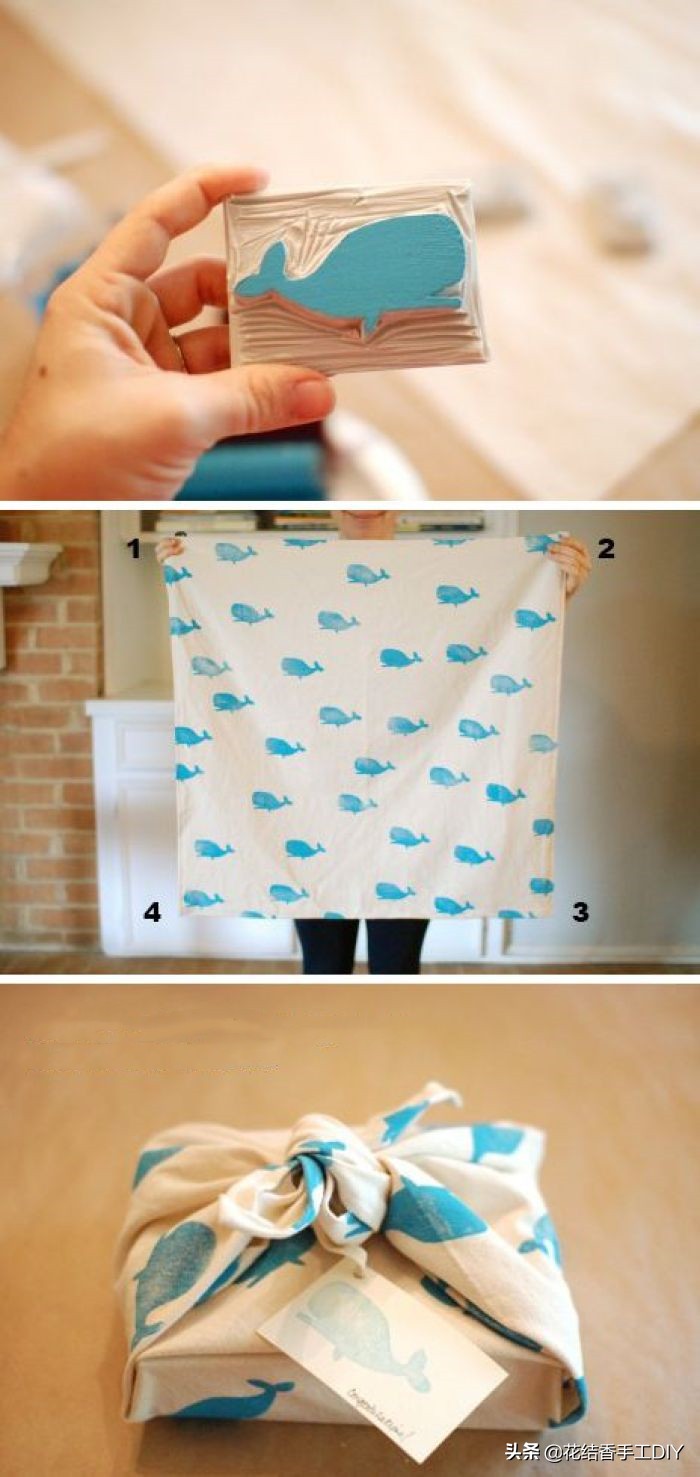 礼物手工diy好看,扁平型正方形礼物包装教程简单