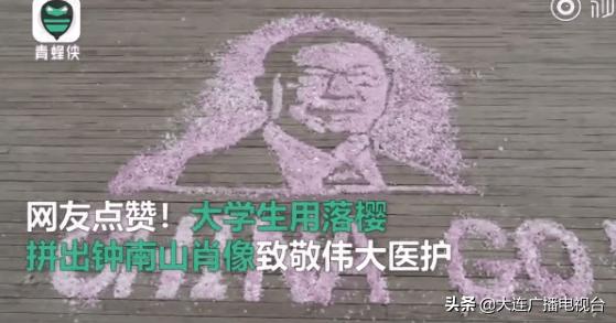 大连大学生落樱拼出钟南山肖像,现场图令人惊叹......
