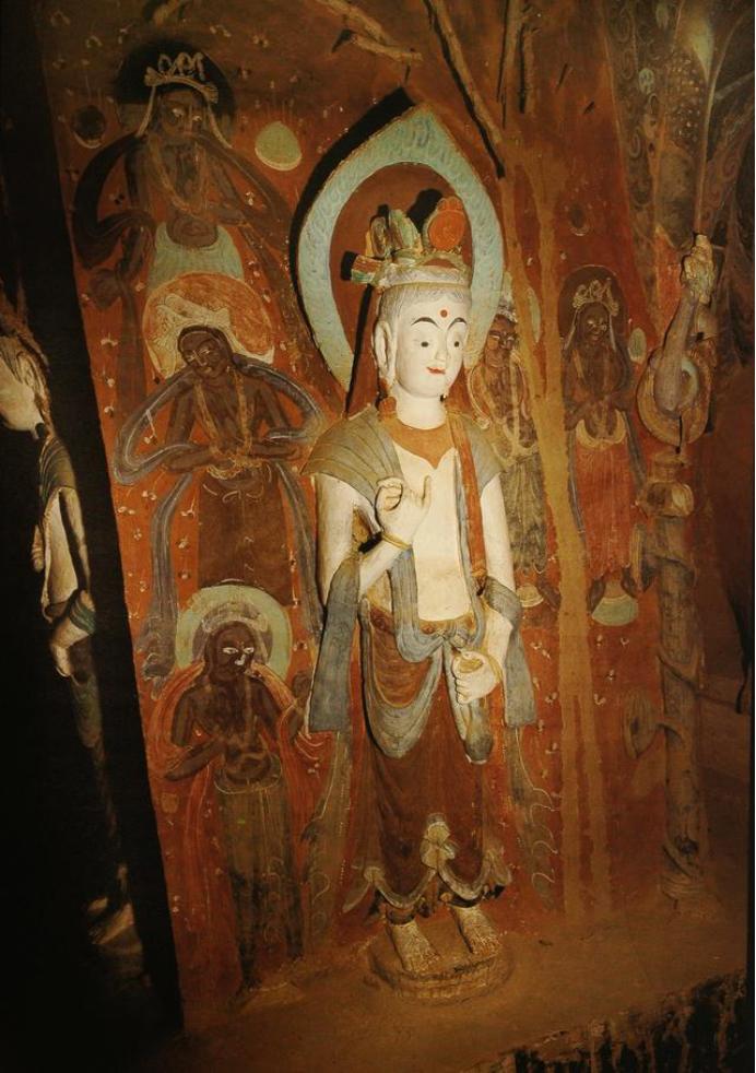 敦煌428窟介绍,敦煌329窟壁画飞天图