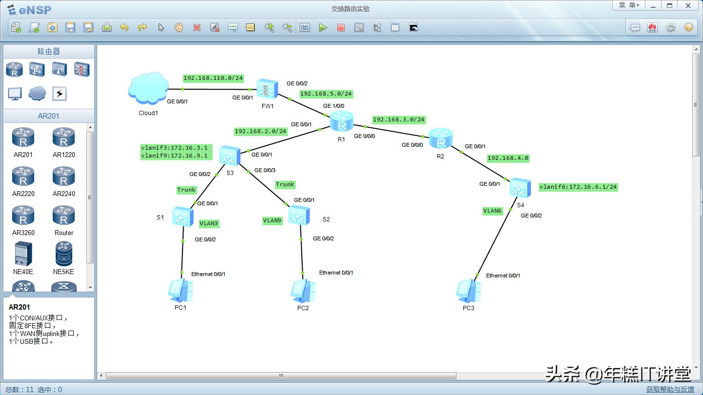 华为ensp静态路由配置教学,华为ensp搭建企业网络