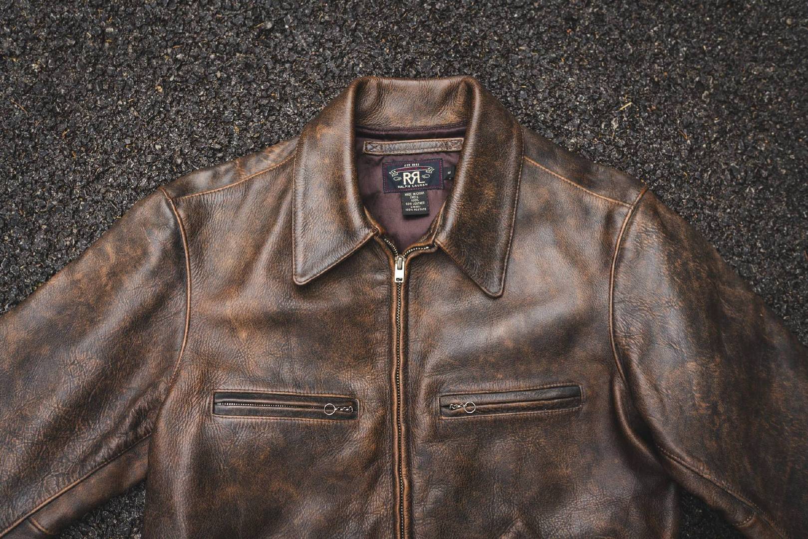 男小牛皮翻毛皮复古做旧皮衣,牛皮复古做旧皮衣男中长款