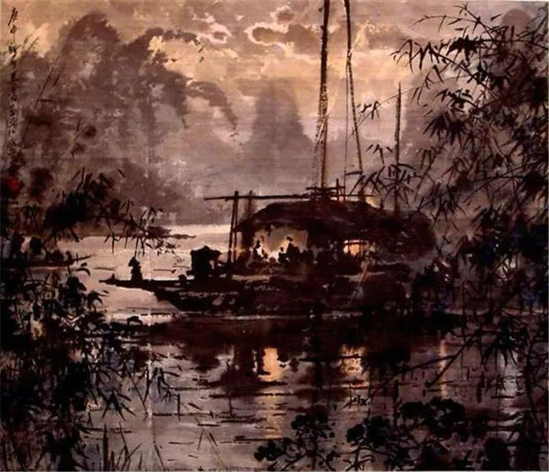 水墨画夜景欣赏,画夜景最好的中国画