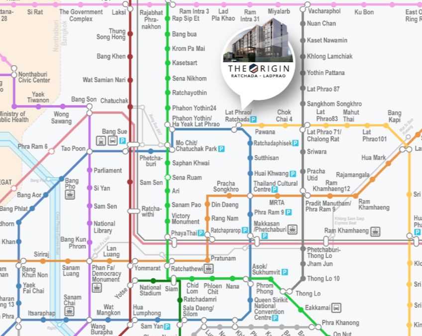 OriginRatchadaLadprao|泰国TOP5开发商力作，25米直达黄蓝双线交汇站，靠近中泰高铁CBD，租赁需求大