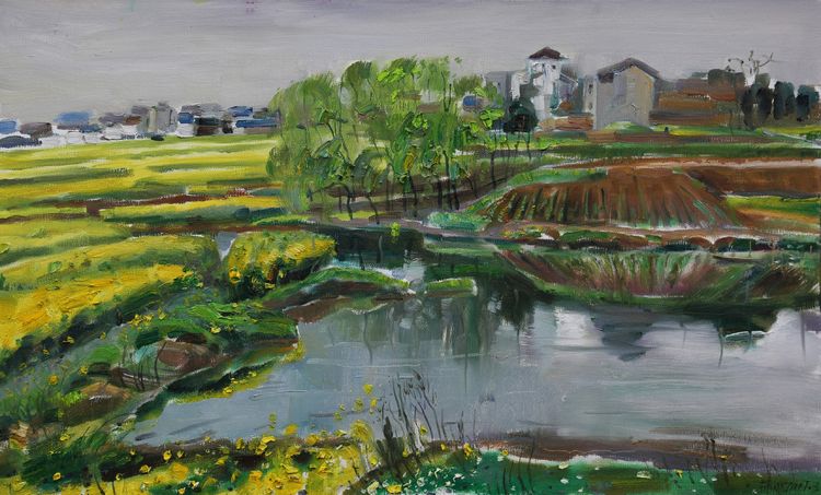 林山书画,桂林山水油画