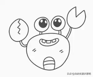 如何画螃蟹简笔画,儿童简笔画螃蟹简单又漂亮