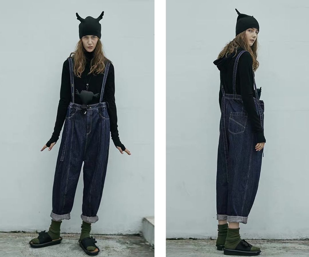 穿上背带裤,校门口保安叔叔都不拦我