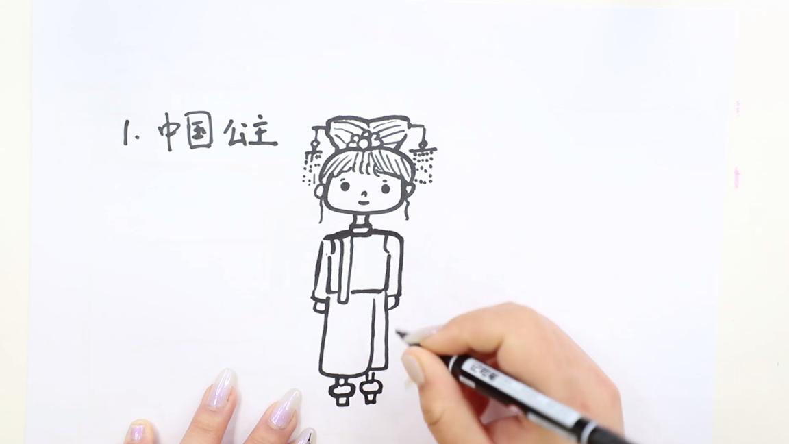 可爱卡通小公主画法,小公主的画法儿童画