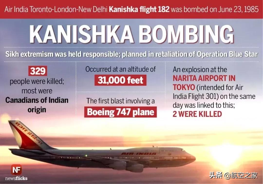 世界历史上空中爆炸的飞机,印度747客机遇难