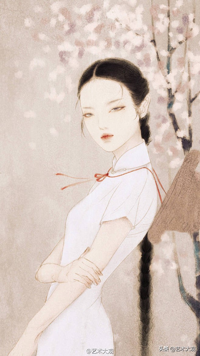 古风插画师画的古风人物,古风美人手绘动漫