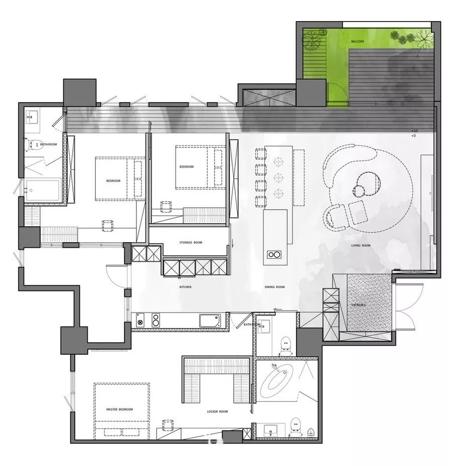 装修好的三室改两室变大客厅,户型改造二室改三室带阳台60平方