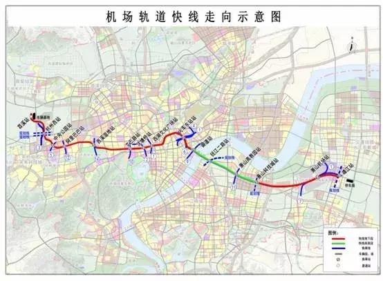 杭州机场轨道快线15站升级17站,杭州机场快线线路图17个站点图