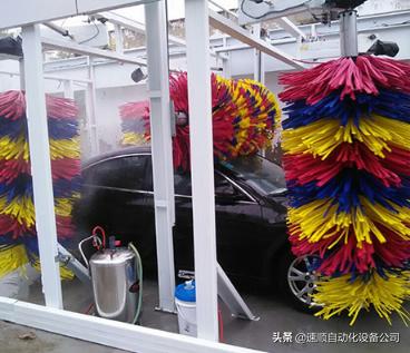 旋转式毛刷洗车机,毛刷式自动洗车机洗车视频