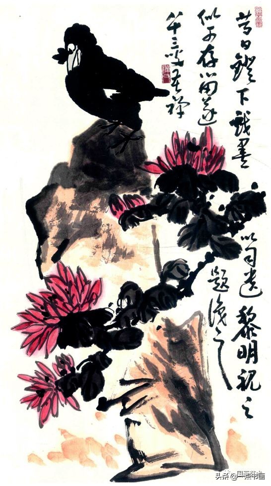 李苦禅画梅作品,李苦禅的菊花国画作品图片