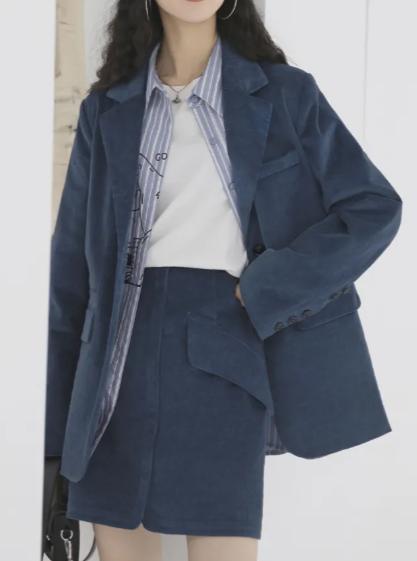 西装配裙子的穿搭秋冬,西装配长西装裙子高级感穿搭