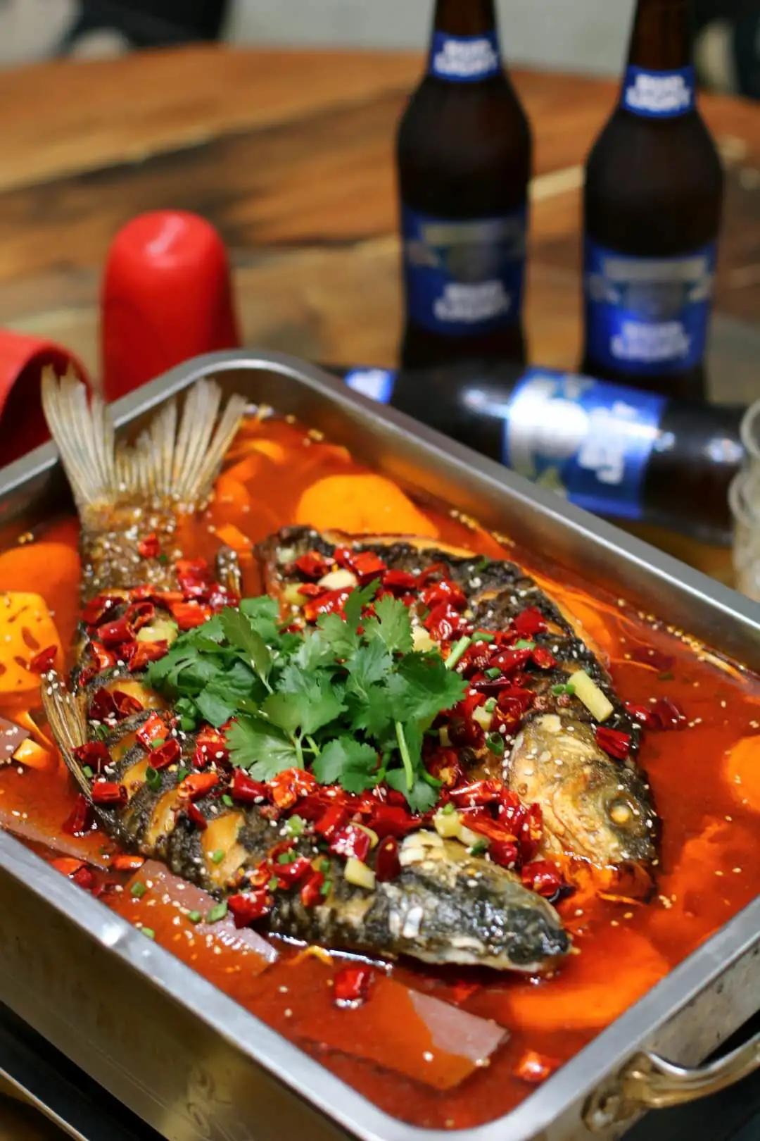 重庆纸上烤鱼烤串套餐,秘制烤鱼香锅大虾