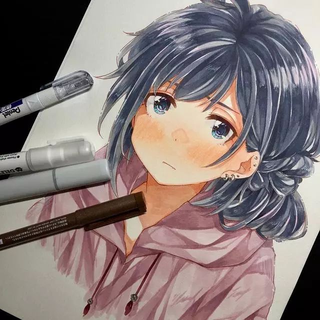 马克笔手绘画动漫,马克笔手绘动漫临摹素材