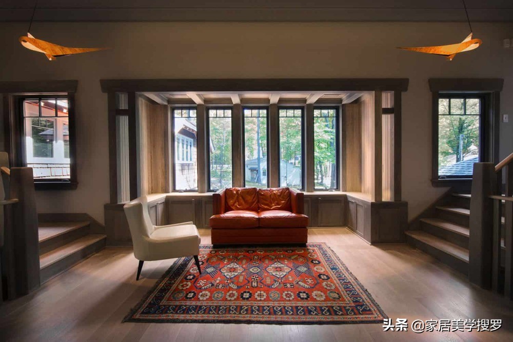 红橡木楼梯别墅,橡木楼梯踏步别墅