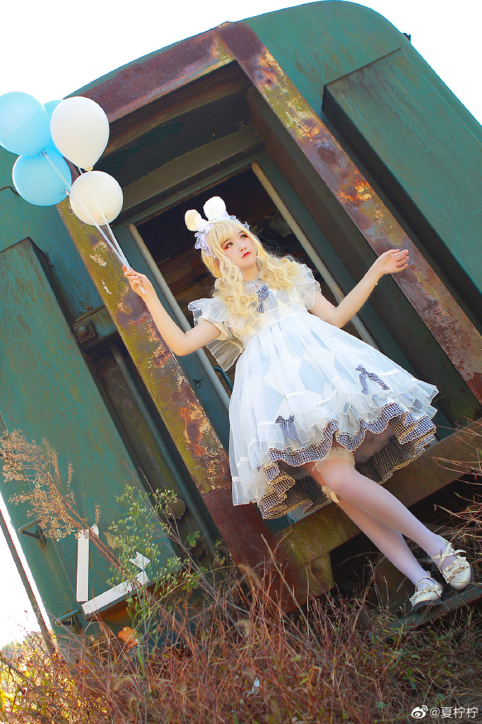 夏日感满满的lolita,lolita粉色气球