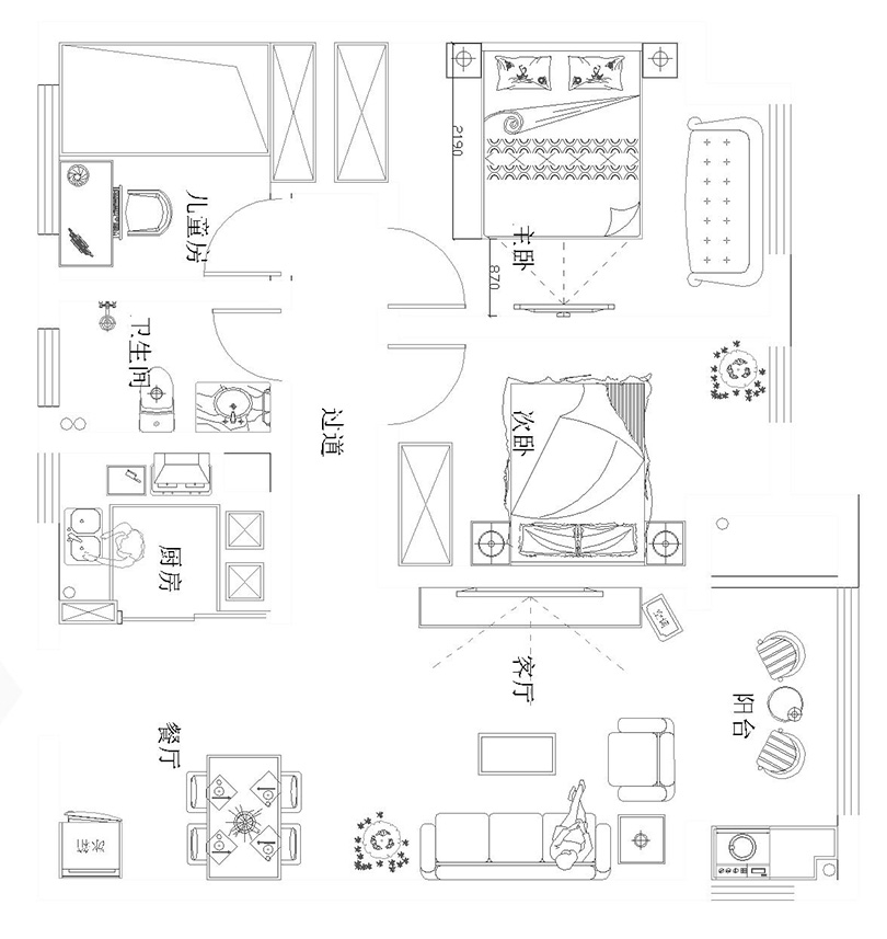 美巢郑州恒大御景湾装修效果图95平宜居风户型,能住三代5口人